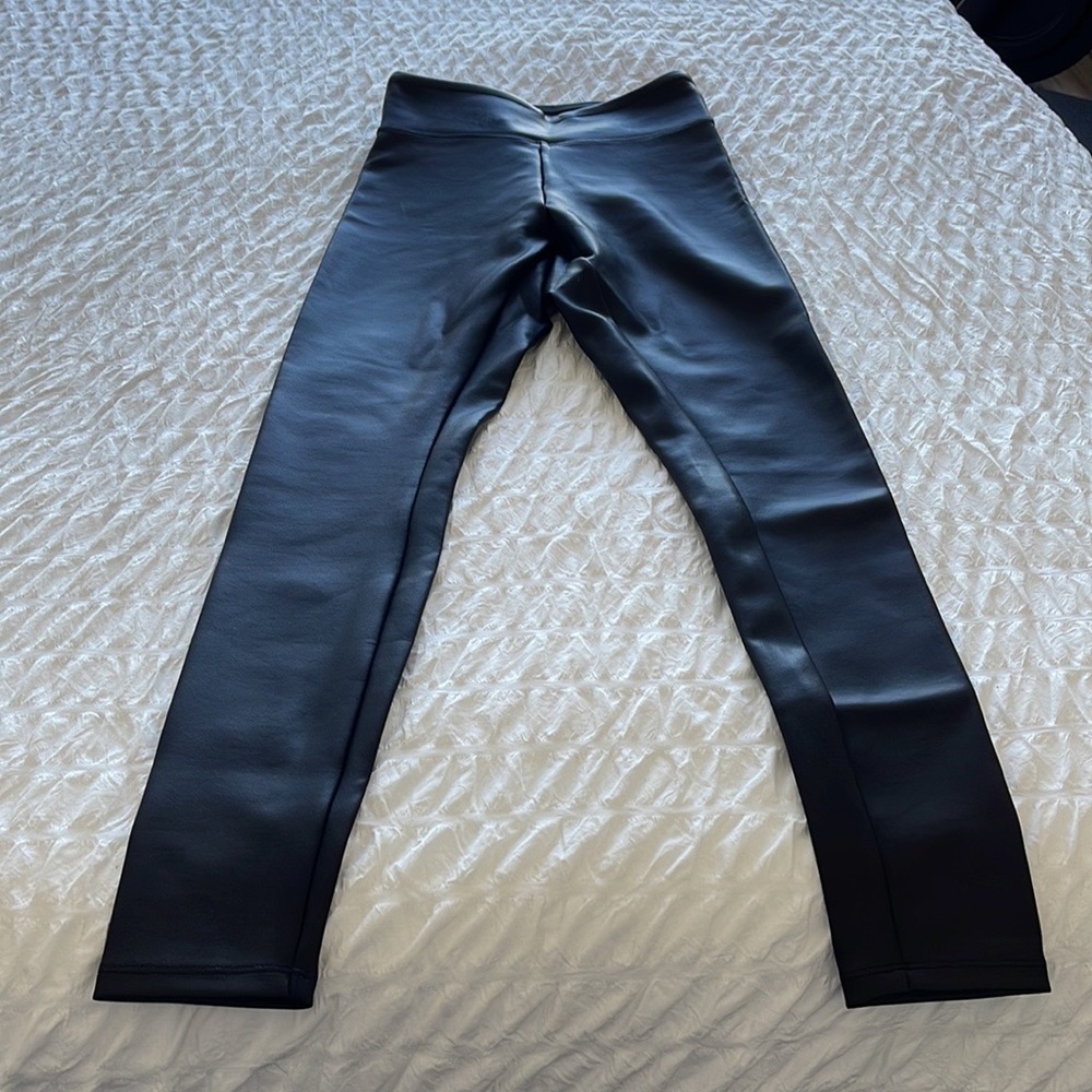 Express black faux leather leggings